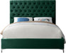 Cruz Green Velvet Queen Bed - Bargain Furniture (Detroit, MI)