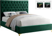 Cruz Green Velvet Queen Bed - Bargain Furniture (Detroit, MI)