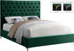 Cruz Green Velvet Queen Bed - Bargain Furniture (Detroit, MI)