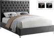 Cruz Grey Velvet King Bed - Bargain Furniture (Detroit, MI)