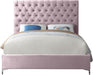 Cruz Pink Velvet King Bed - Bargain Furniture (Detroit, MI)