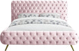 Delano Pink Velvet Queen Bed - Bargain Furniture (Detroit, MI)