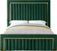 Dolce Green Velvet King Bed (3 Boxes) - Bargain Furniture (Detroit, MI)