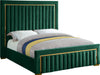 Dolce Green Velvet King Bed (3 Boxes) - Bargain Furniture (Detroit, MI)