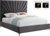 Eclipse Grey Velvet Queen Bed - Bargain Furniture (Detroit, MI)