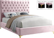 Cruz Pink Velvet King Bed - Bargain Furniture (Detroit, MI)