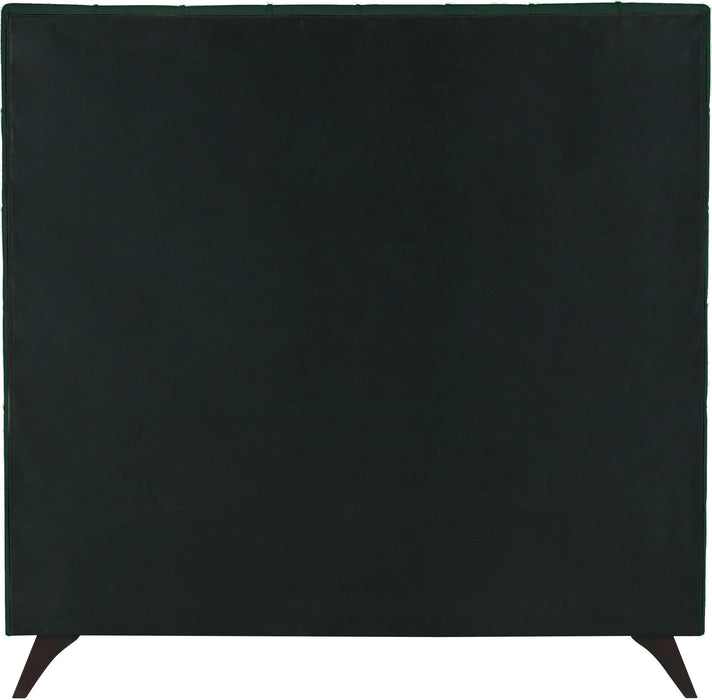 Elly Green Velvet Queen Bed - Bargain Furniture (Detroit, MI)