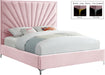 Eclipse Pink Velvet Queen Bed - Bargain Furniture (Detroit, MI)
