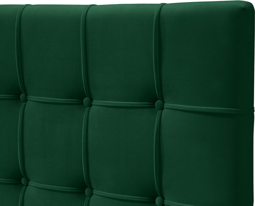 Elly Green Velvet Queen Bed - Bargain Furniture (Detroit, MI)