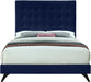 Elly Navy Velvet King Bed - Bargain Furniture (Detroit, MI)