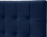 Elly Navy Velvet Queen Bed - Bargain Furniture (Detroit, MI)