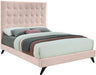Elly Pink Velvet King Bed - Bargain Furniture (Detroit, MI)