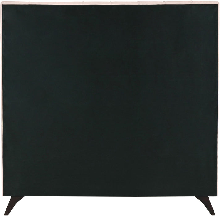 Elly Pink Velvet King Bed - Bargain Furniture (Detroit, MI)