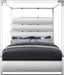 Encore White Faux Leather Queen Bed (4 Boxes) - Bargain Furniture (Detroit, MI)