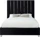Enzo Black Velvet King Bed - Bargain Furniture (Detroit, MI)