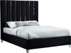 Enzo Black Velvet King Bed - Bargain Furniture (Detroit, MI)
