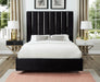 Enzo Black Velvet King Bed - Bargain Furniture (Detroit, MI)