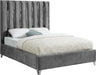 Enzo Grey Velvet King Bed - Bargain Furniture (Detroit, MI)
