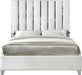 Enzo White Velvet Queen Bed - Bargain Furniture (Detroit, MI)