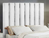 Enzo White Velvet Queen Bed - Bargain Furniture (Detroit, MI)