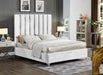 Enzo White Velvet Queen Bed - Bargain Furniture (Detroit, MI)