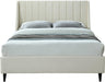 Eva Cream Velvet King Bed - Bargain Furniture (Detroit, MI)