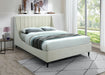 Eva Cream Velvet King Bed - Bargain Furniture (Detroit, MI)