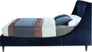 Eva Navy Velvet Queen Bed - Bargain Furniture (Detroit, MI)