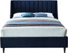 Eva Navy Velvet King Bed - Bargain Furniture (Detroit, MI)