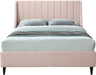 Eva Pink Velvet Queen Bed - Bargain Furniture (Detroit, MI)