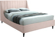 Eva Pink Velvet Queen Bed - Bargain Furniture (Detroit, MI)