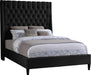 Fritz Black Velvet King Bed - Bargain Furniture (Detroit, MI)
