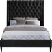 Fritz Black Velvet King Bed - Bargain Furniture (Detroit, MI)