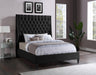 Fritz Black Velvet King Bed - Bargain Furniture (Detroit, MI)