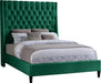 Fritz Green Velvet Queen Bed - Bargain Furniture (Detroit, MI)