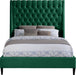 Fritz Green Velvet Queen Bed - Bargain Furniture (Detroit, MI)