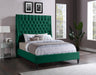 Fritz Green Velvet King Bed - Bargain Furniture (Detroit, MI)