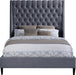 Fritz Grey Velvet King Bed - Bargain Furniture (Detroit, MI)