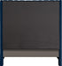 Fritz Navy Velvet Queen Bed - Bargain Furniture (Detroit, MI)