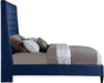 Fritz Navy Velvet Queen Bed - Bargain Furniture (Detroit, MI)