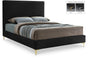 Geri Black Velvet Queen Bed - Bargain Furniture (Detroit, MI)