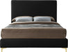 Geri Black Velvet Queen Bed - Bargain Furniture (Detroit, MI)