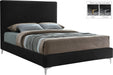 Geri Black Velvet Queen Bed - Bargain Furniture (Detroit, MI)