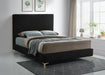 Geri Black Velvet Queen Bed - Bargain Furniture (Detroit, MI)