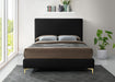 Geri Black Velvet Queen Bed - Bargain Furniture (Detroit, MI)