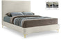 Geri Cream Velvet King Bed - Bargain Furniture (Detroit, MI)