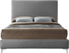 Geri Grey Velvet King Bed - Bargain Furniture (Detroit, MI)