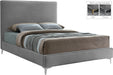 Geri Grey Velvet King Bed - Bargain Furniture (Detroit, MI)