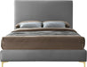 Geri Grey Velvet King Bed - Bargain Furniture (Detroit, MI)