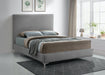Geri Grey Velvet King Bed - Bargain Furniture (Detroit, MI)